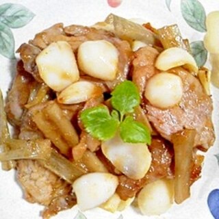 豚ヒレ肉とごぼうの炒め物